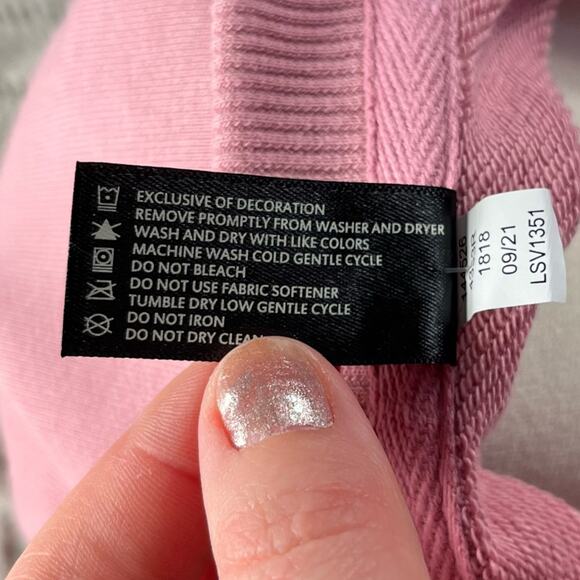 NWT VELOCITY | Pink Long Sleeve Cropped Sweatshirt Top - Picture 5 of 6